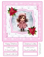 A Little Brunette Christmas Girl 8x8 Quick Card #3