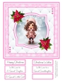 A Little Brunette Christmas Girl 8x8 Quick Card #4