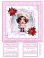 A Little Brunette Christmas Girl 8x8 Quick Card #5