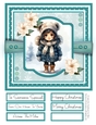Little Winter Girls 8x8 Quick Card - Design 1