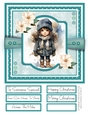 Little Winter Girls 8x8 Quick Card - Design 4