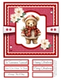 Christmas Teddies 8x8 Quick Card - Design 1