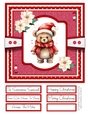 Christmas Teddies 8x8 Quick Card - Design 2