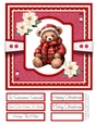 Christmas Teddies 8x8 Quick Card - Design 3