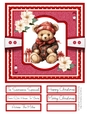 Christmas Teddies 8x8 Quick Card - Design 4
