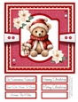 Christmas Teddies 8x8 Quick Card - Design 5