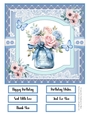 Beautiful Blues 8x8 Quick Card - Design 4