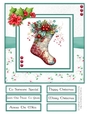 Decorative Christmas Stockings 8x8 Quick Card - Design 1