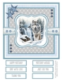 Magnificent Winter Wolves 8x8 Quick Card - Design 2