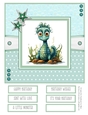 Cute Little Monster 8x8 Quick Card - Design 1