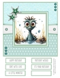 Cute Little Monster 8x8 Quick Card - Design 2