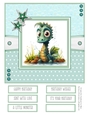 Cute Little Monster 8x8 Quick Card - Design 3