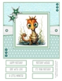 Cute Little Monster 8x8 Quick Card - Design 5