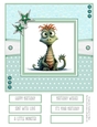 Cute Little Monster 8x8 Quick Card - Design 6