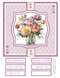 Bright and Colourful Peonies 8x8 Quick Card - Design 2