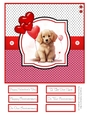 Valentine Pups 8x8 Quick Card - Design 4