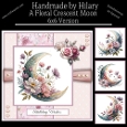 A Floral Crescent Moon - 6x6 Version