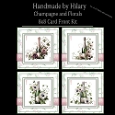 Champagne and Florals - 8x8 Card Fronts