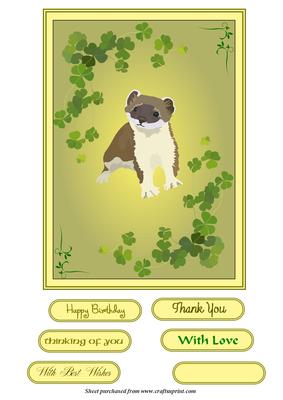 Stoat in Clover Card Front