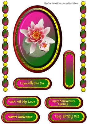 Pink Water Lily in Frame Topper