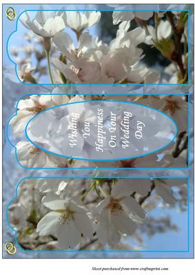 Cherry Blossom Panelled Gatefold Wedding Card