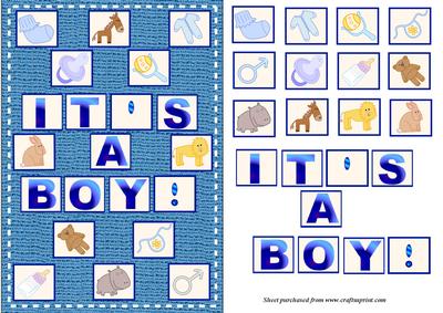 It's a Boy Tiles Card