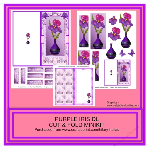 Purple Iris DL Cut & Fold Minikit