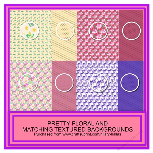 Pretty Floral and Matching Texture A4 Backgrounds