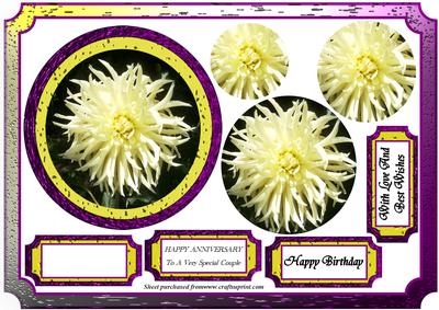 Yellow Dahlia Pyramid with Frame