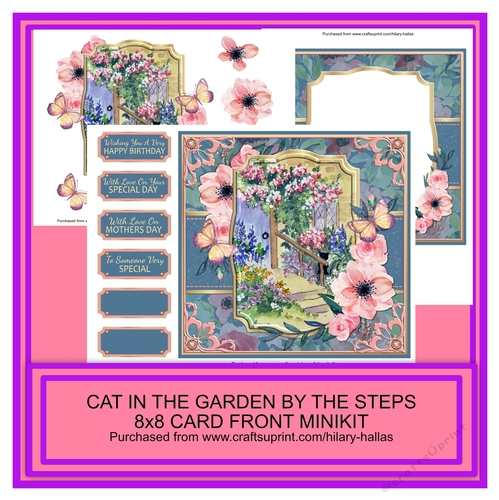 Cat In The Garden By The Steps