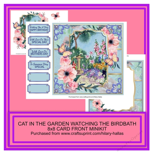 Cat In The Garden Watching The Birdbath