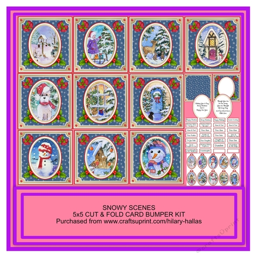 Snowy Scenes 5x5 Cut & Fold Christmas Card Bumper Kit