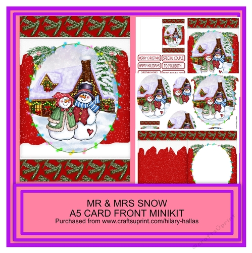 Mr & Mrs Snow A5 Card Front Minikit