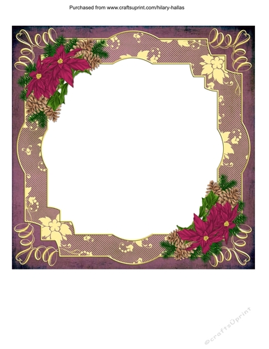 Dk Pink Poinsettia Lace 8x8 Insert Panel