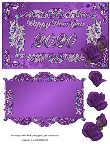 Purple Rose New Year 2020