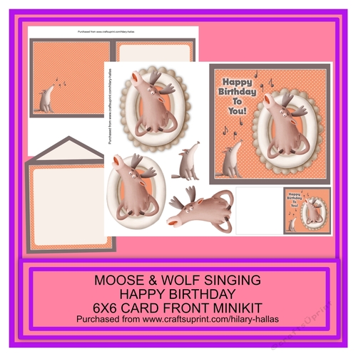 Moose & Wolf Singing Happy Birthday 6x6 Minikit
