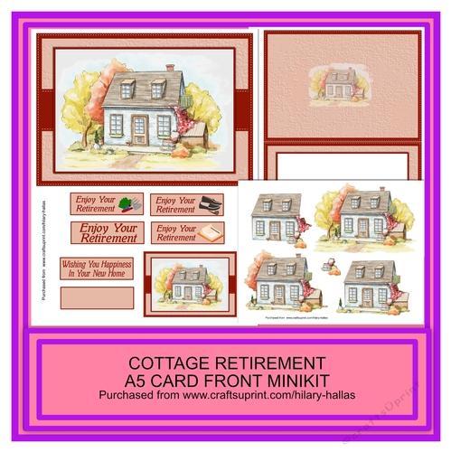 Cottage Retirement A5 Card Front Minikit
