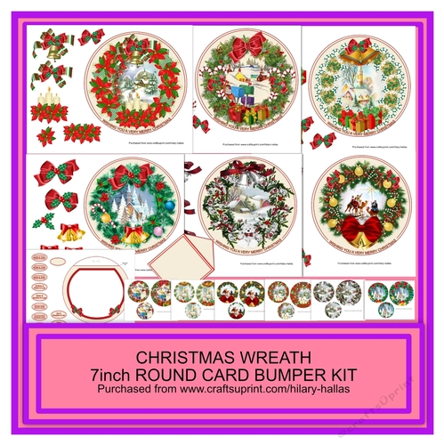 Christmas Wreath 7inch Round Card Bumper Kit