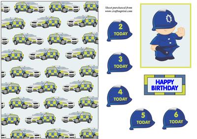 Little Policeman Card Topper