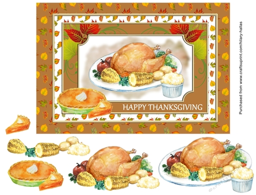 Watercolour Thanksgiving Dinner