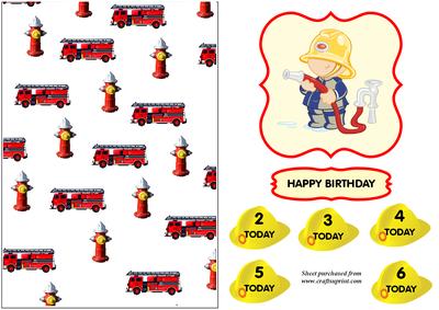 Little Fireman Card Topper