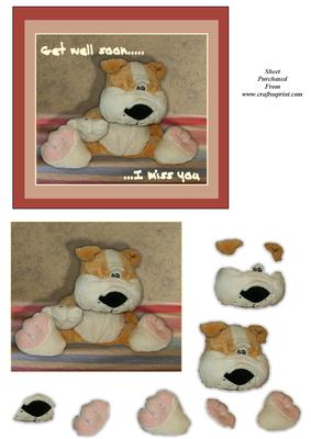 Cuddly Dog Get Well Soon Card