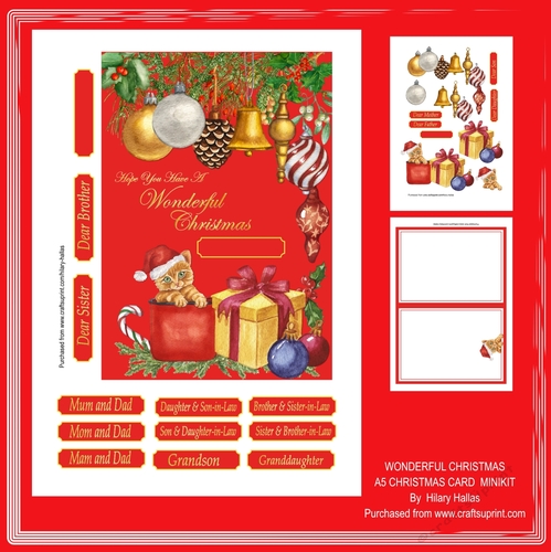Wonderful Christmas A5 Christmas Card Minikit