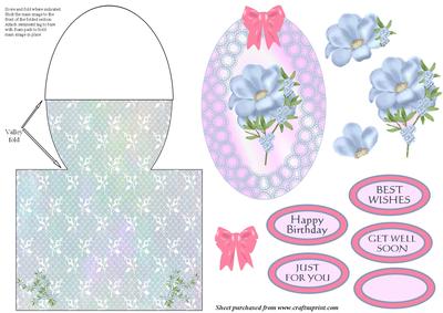 Blue Flower & Lace Easel