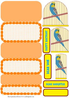 Budgie in a Cage Stepper Card