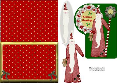 Father Christmas with Silver Holly Wreath