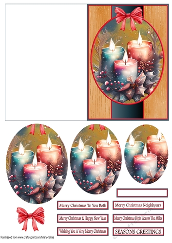 Christmas Candles A6 Cut & Fold 