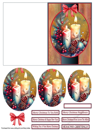 Christmas Candles A6 Cut & Fold 2