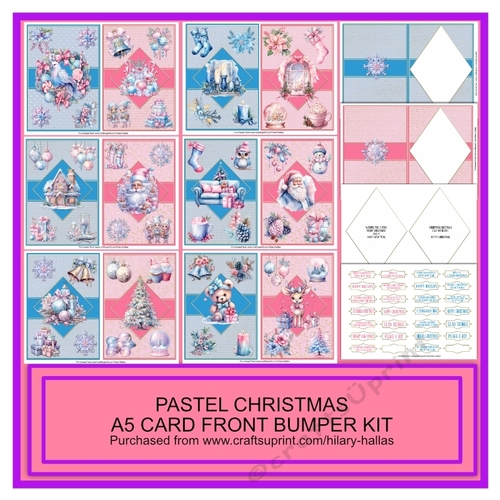 Pastel Christmas A5 Card Front Bumper Kit