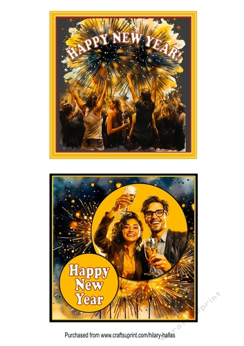New Years Fireworks Party Card Fronts